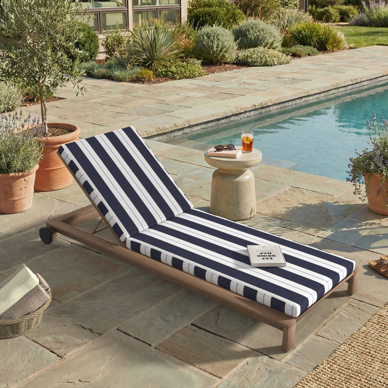 Outdoor Chaise Cushion With Sunbrella Fabric, 24" W x 73" D, Sunbrella® Relate Harbor
