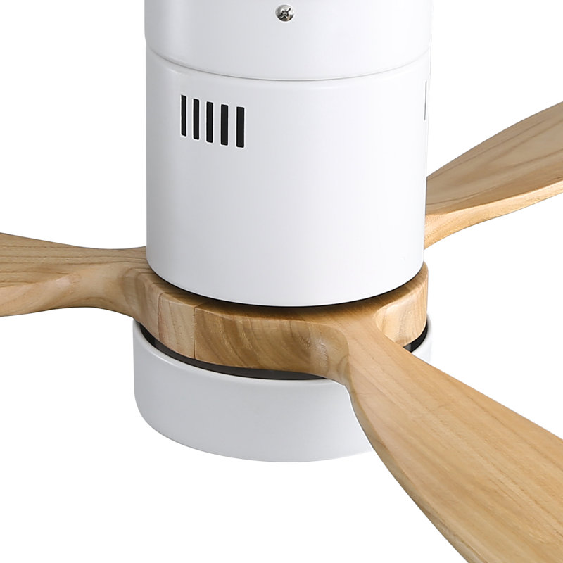 52" Modern Solid Wood Smart Dimmable Ceiling Fan With 3cct Led Lights, 6-speed Reversible Dc Motor, Timer, Remote & App Control