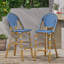 Tabourets de bar 4 pieds en aluminium bleu sarcelle avec repose-pieds