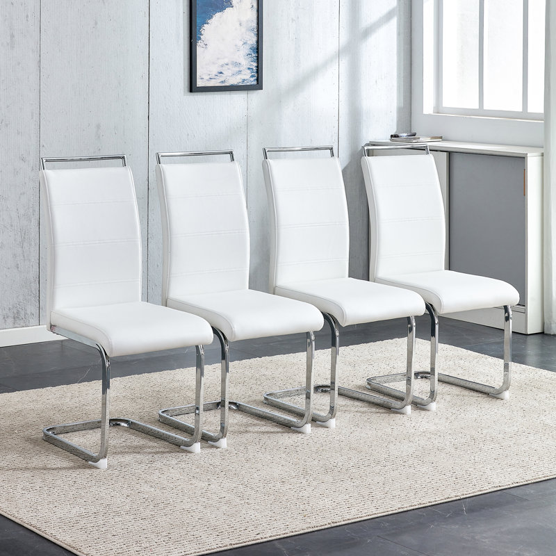 Modern Dining Chairs Set Of 2, 4, Silver, White