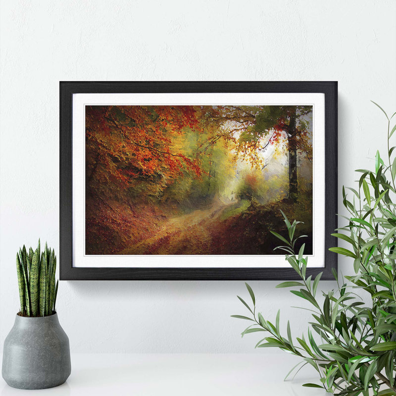 Autumn Forest - Framed Print, 24cm H x 33cm W x 2cm D, Black Framed