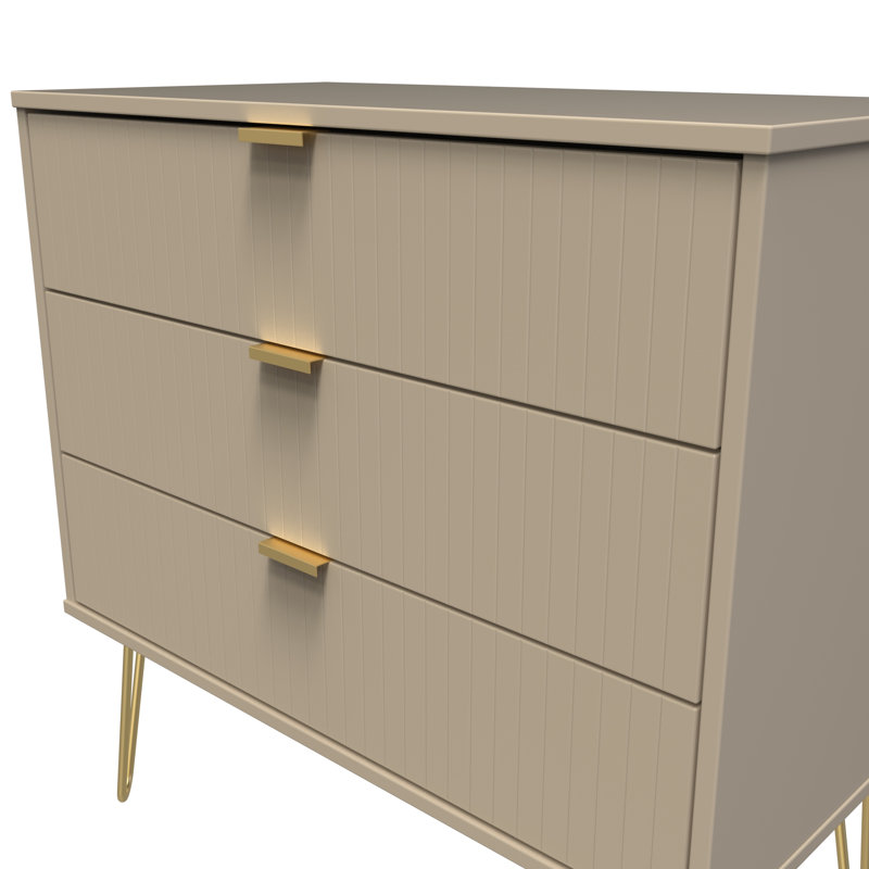 Beranda 3 Drawer Chest (Ready Assembled), Mushroom Matt