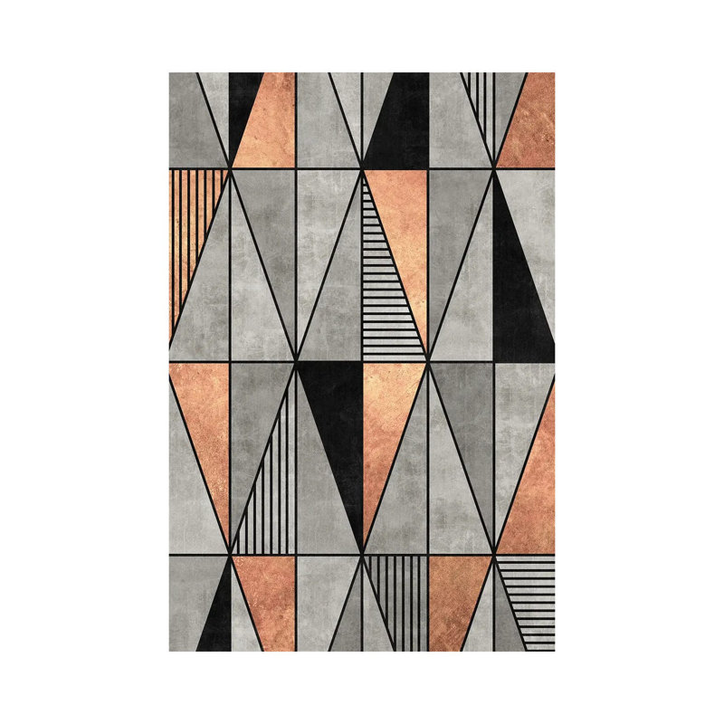 Béton et triangles de cuivre, H 12 po x l 8 po x P 0,75 po