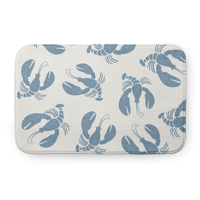 Tapis de bain Nautical Nights, L 17 po x L 24 po, Bleu
