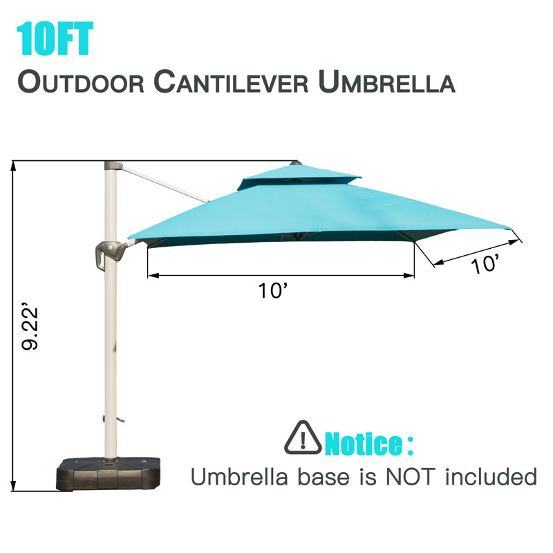 Parasol en porte-à-faux 114,17 po, Bleu lac