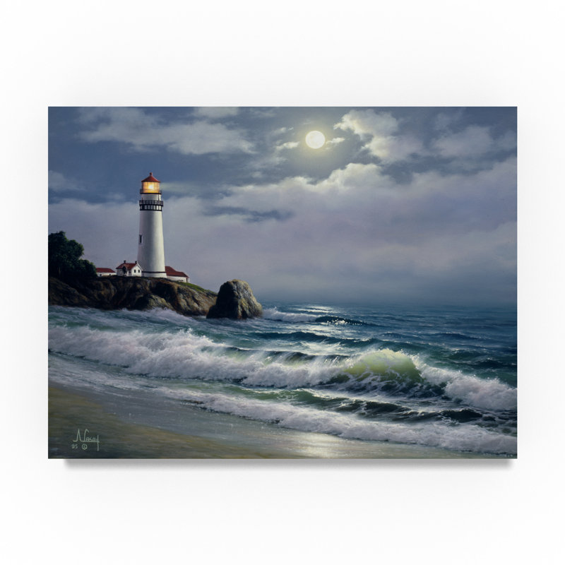 Coastal Scene 35x47 Inch Framed Canvas Wall Art
