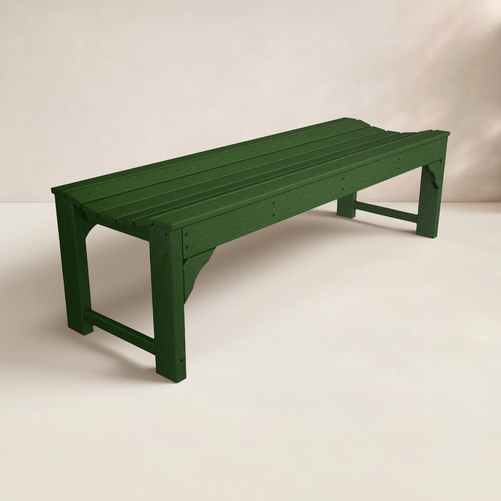 POLYWOOD® Traditional Garden Picnic Bench, Hunter Green, 60"