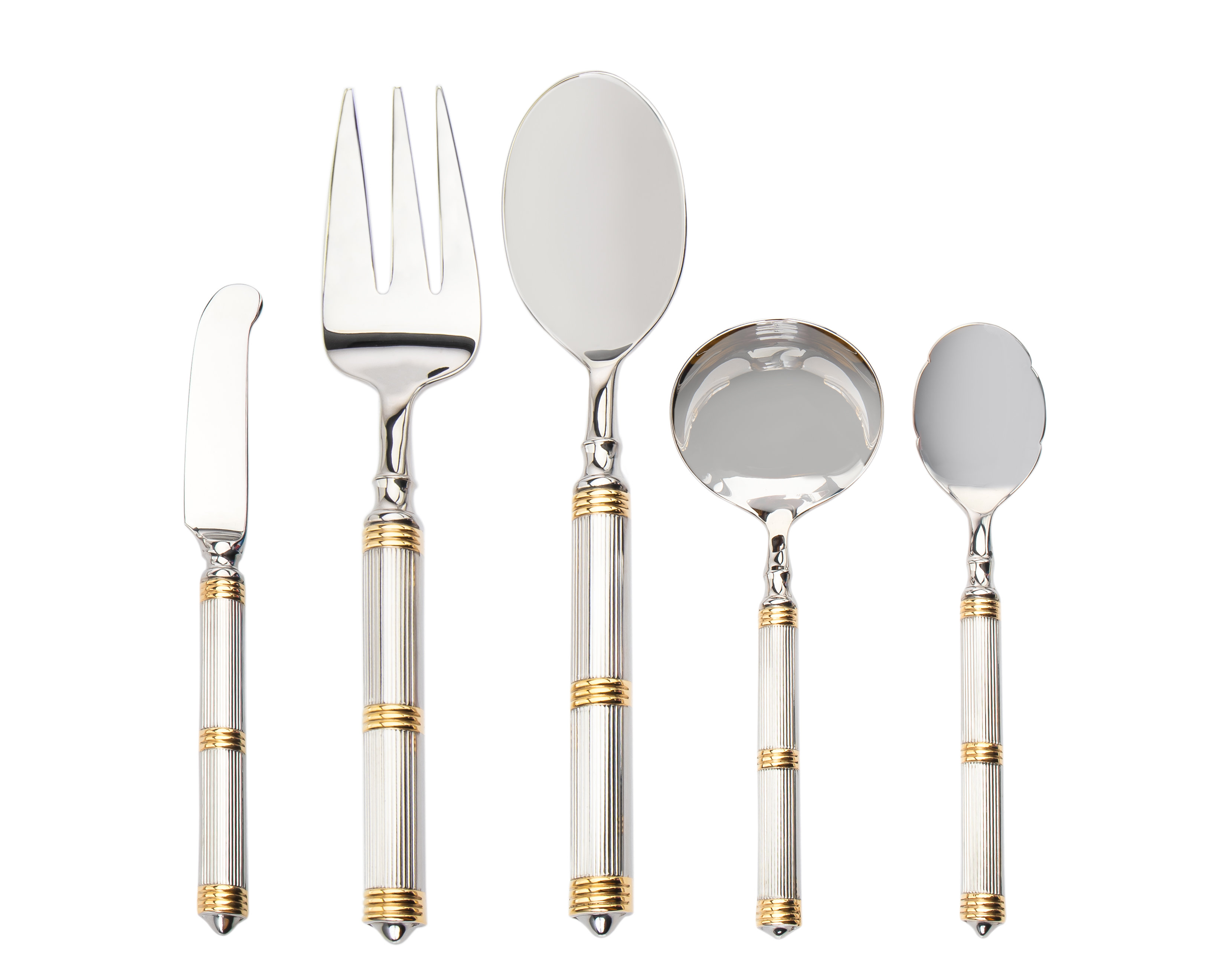 Godinger Silver Art Co Castello 18/0 Stainless Steel Gold 5 Piece Hostess Set | Wayfair