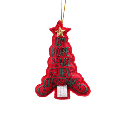 Décoration de Noël | Ornement suspendu pour arbre à filetage - rouge - 3,5 x 0,5 x 5 po