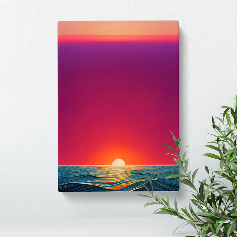 Vivid Sunset View - Wall Art, Wrapped Canvas, 50cm H x 35cm W, No Matte