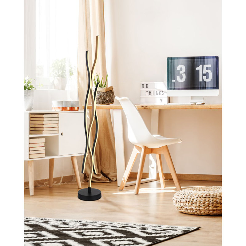 Chenaya 135cm LED Novelty Floor Lamp, Gold/Black