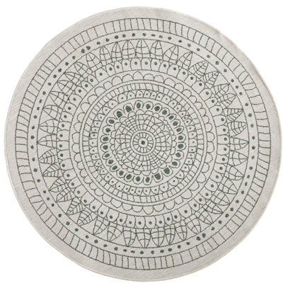 Porto Flatweave Green/Cream Rug