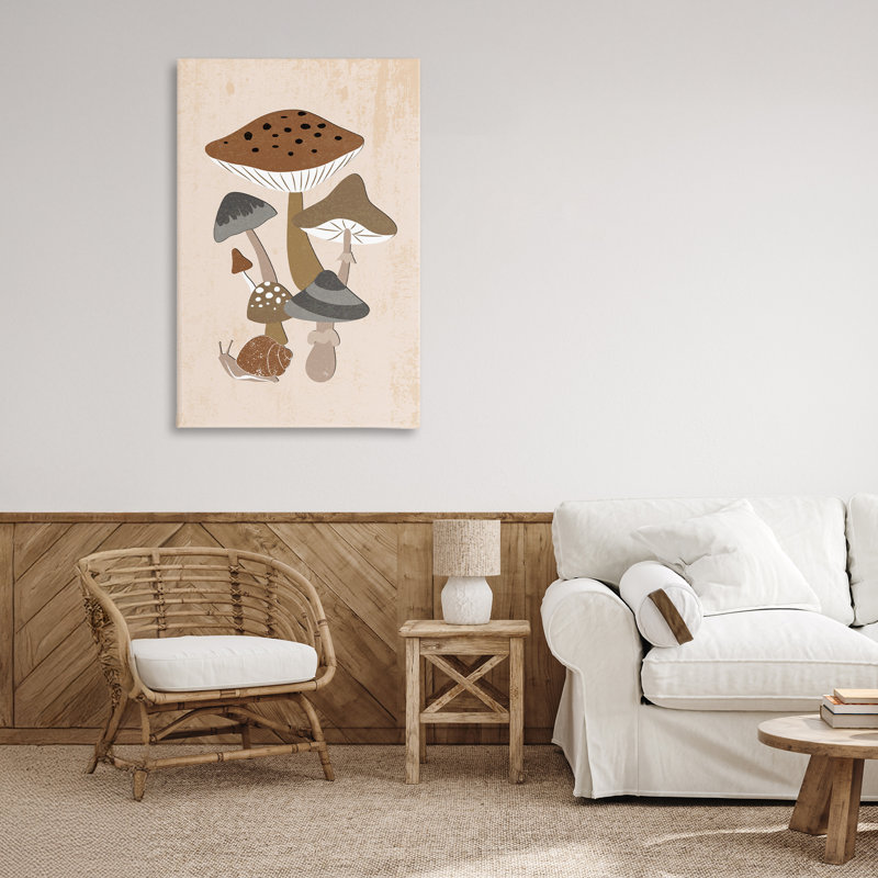 Champignons terreux et toile d'escargot, design par Martina Pavlova, 36 x 24