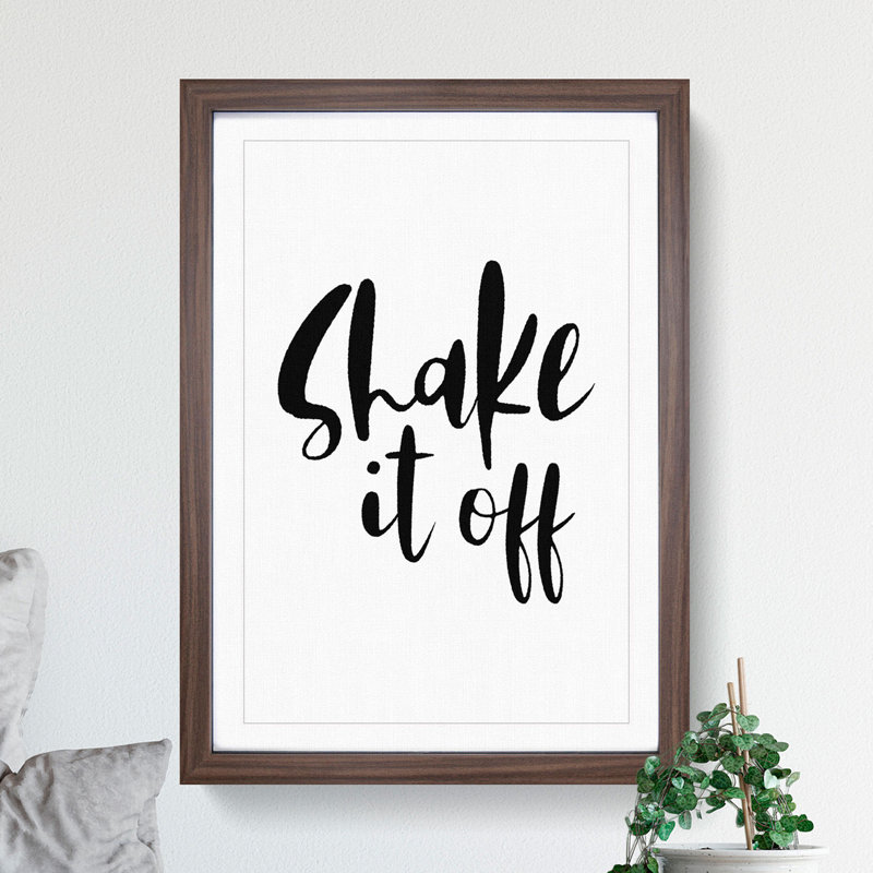 Shake It off - Picture Frame Typography, 36cm H x 27cm W x 2cm D, Walnut