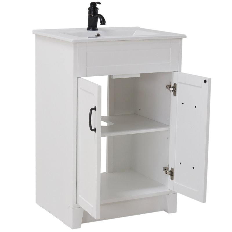 Ensemble de meuble-lavabo simple 24 po Lucan, Blanc