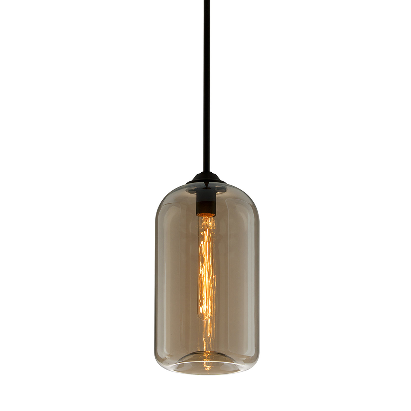 District 1 Light Pendant, 15.75" H x 8" W x 8" D, Brown