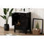 Meuble-lavabo autoportant noir de 24 po avec lavabo en céramique lisse, une porte à fermeture douce et 3 tiroirs pour articles de salle de bain