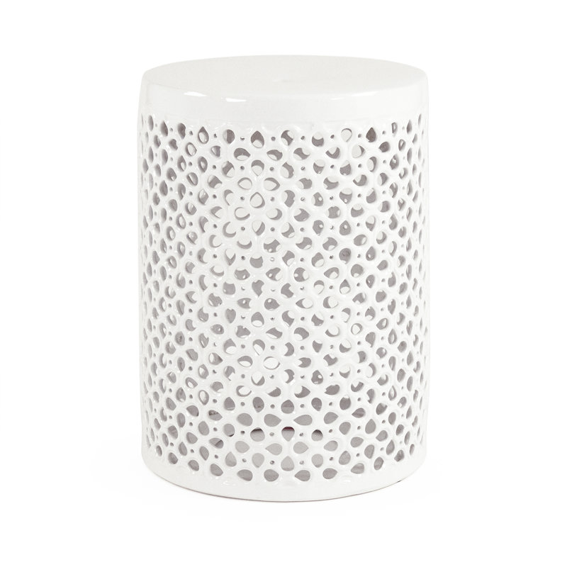 Lanie Garden Stool, White