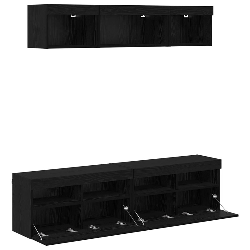Unfinished TV Stand for TVs up to 70", Black Oak