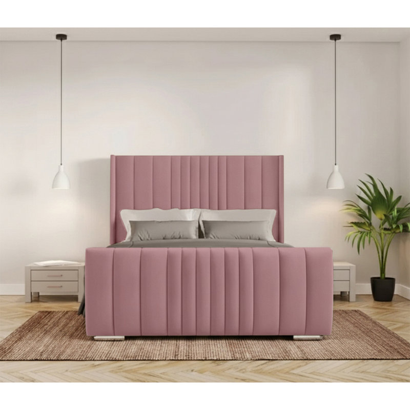Schwamm Upholstered Bed Frame, Single (3'), Lilac