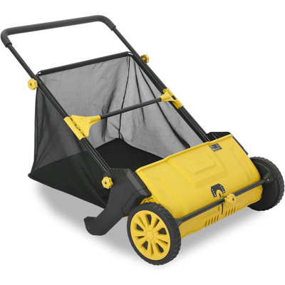 21" Push Lawn Sweeper with 3.5 Cu. Ft. Collection Bag & 4 Rotating Brushes | Adjustable Height, Lightweight Leaf & Grass Collector for Lawn, Yard & Garden