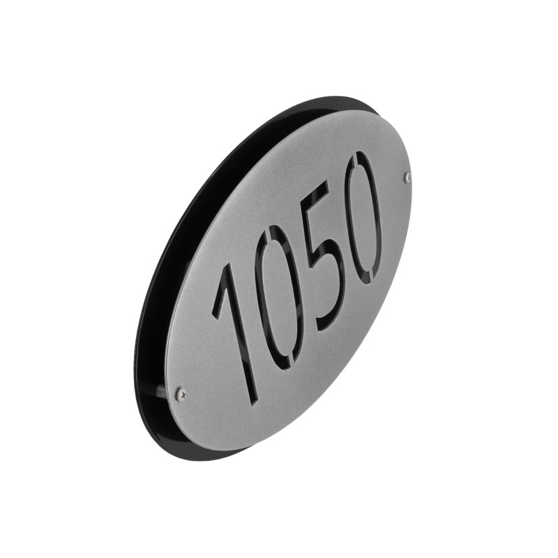 Oval Wall Plaque, Black/Gray