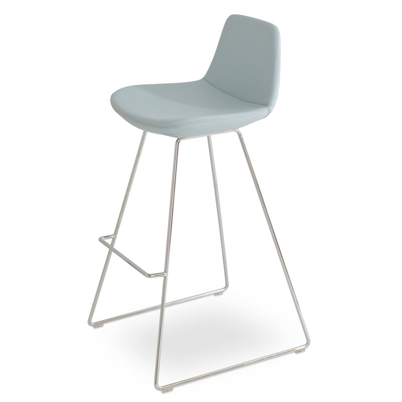 Pera Bar & Counter Stool, Sky Blue, Bar Stool (29" Seat Height)