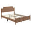 Grand lit plateforme avec tête de lit et pied de lit, cadre de lit sans sommier, lit de ferme moderne, grand lit, brun foncé-2083048757