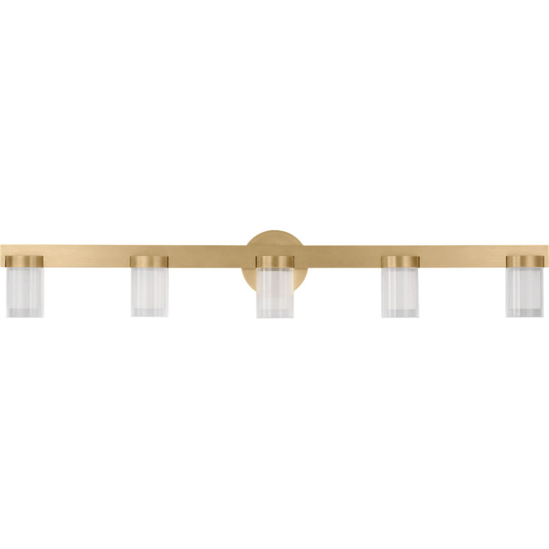 Esfera 5 - Light LED Bath Sconce, Natural Brass