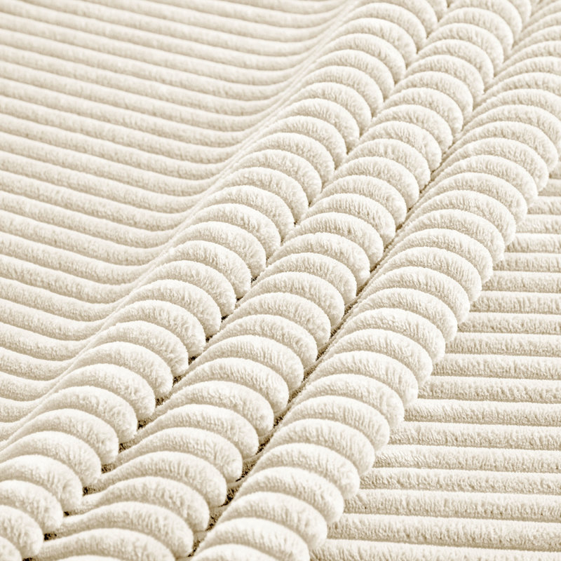 28" Corduroy Ottoman, Cream