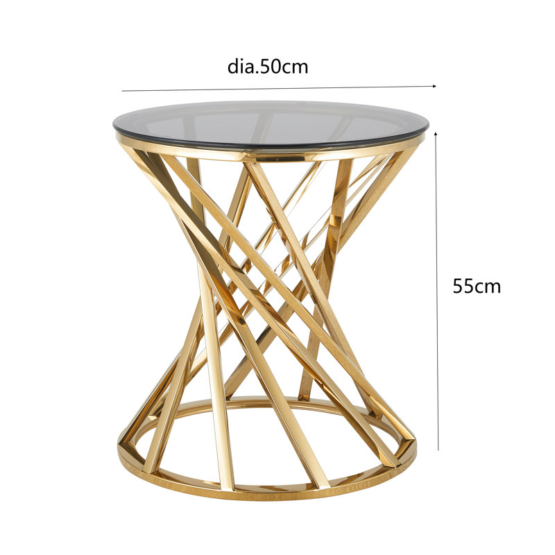 Cosmina End Table, Gold