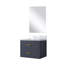 Meuble-lavabo simple bleu l 24 po x P 18 po, comptoir en acrylique et miroir 18 po