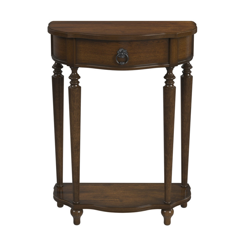 Ashby Demilune Console Table with Storage, Light Cherry