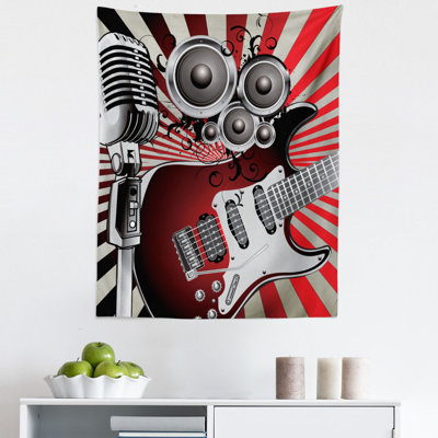 Music Old Fashioned Speaker Loudspeaker Geometrical Striped Background Tapestry