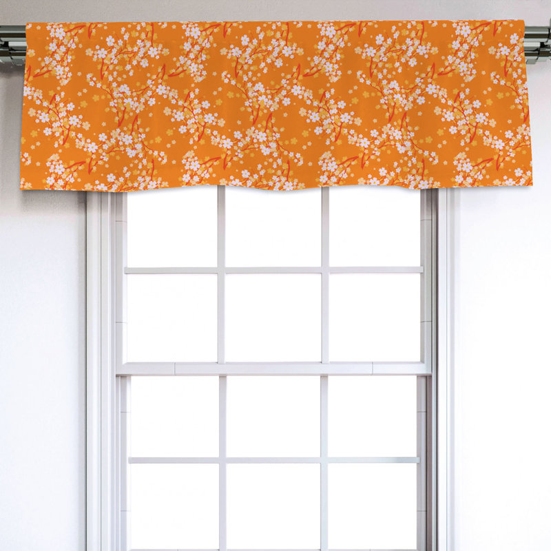 Sateen Floral Ruffled Window Valance