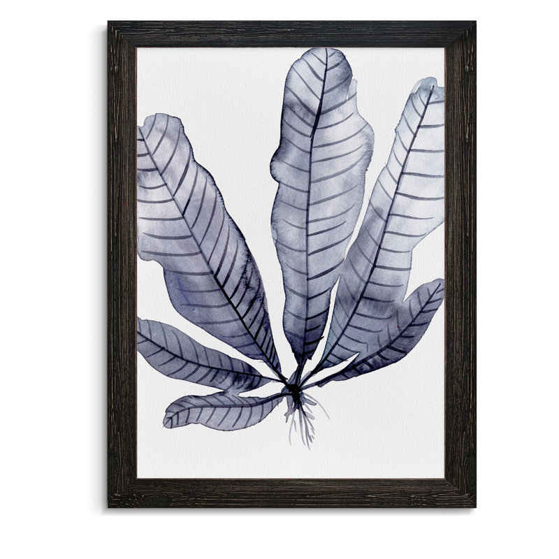 « living under sea ii »-peinture encadrée, Toile avec encadrement ébène, H 38 po x l 28 po x P 1,25 po
