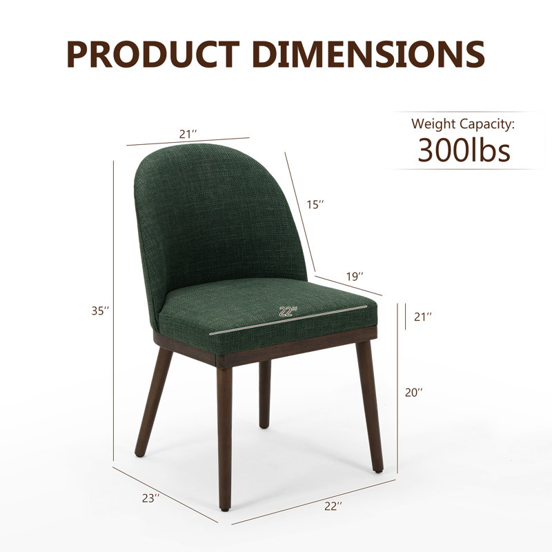 Ensemble de 2 chaises de salle à manger Enley, Vert