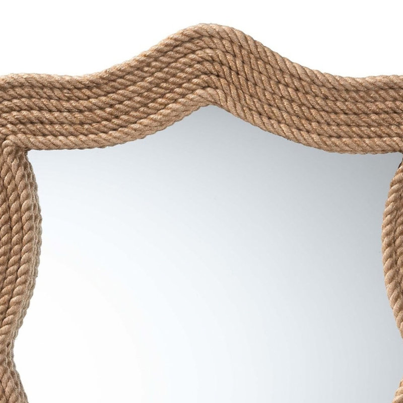 Coastal Woven Rope Accent Wall Mirror, 36.2" H x 26" W, Rattan