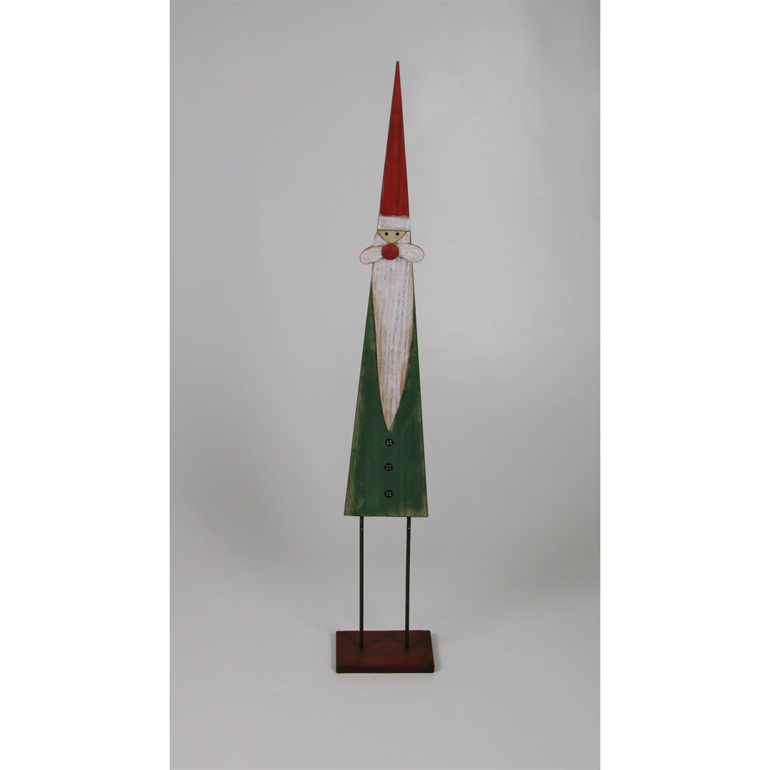 Weihnachtsmann grünes Holz 86cm