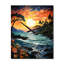 Coastaltropical Tropical Paradise Pointillism I - Horloges murales nautiques et de plage-99630085