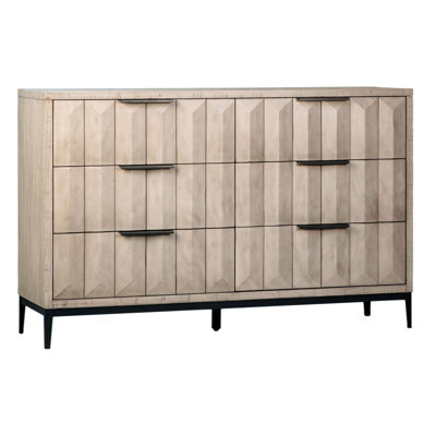 Aldwell Pine Modern 6-Drawer Storage Dresser