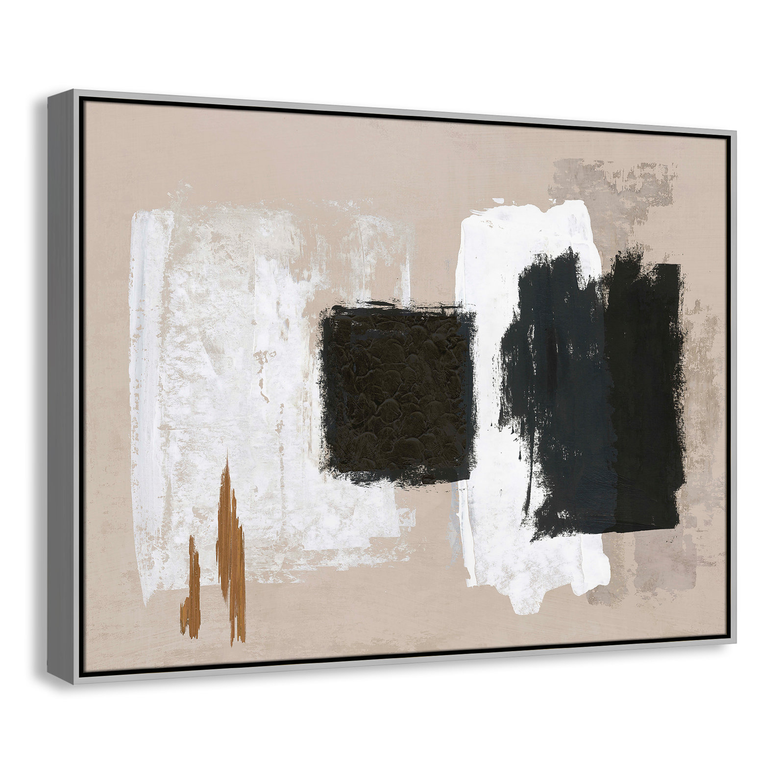 Imone "Golden Slate" Painting, 31.5" H x 41.5" W, Silver