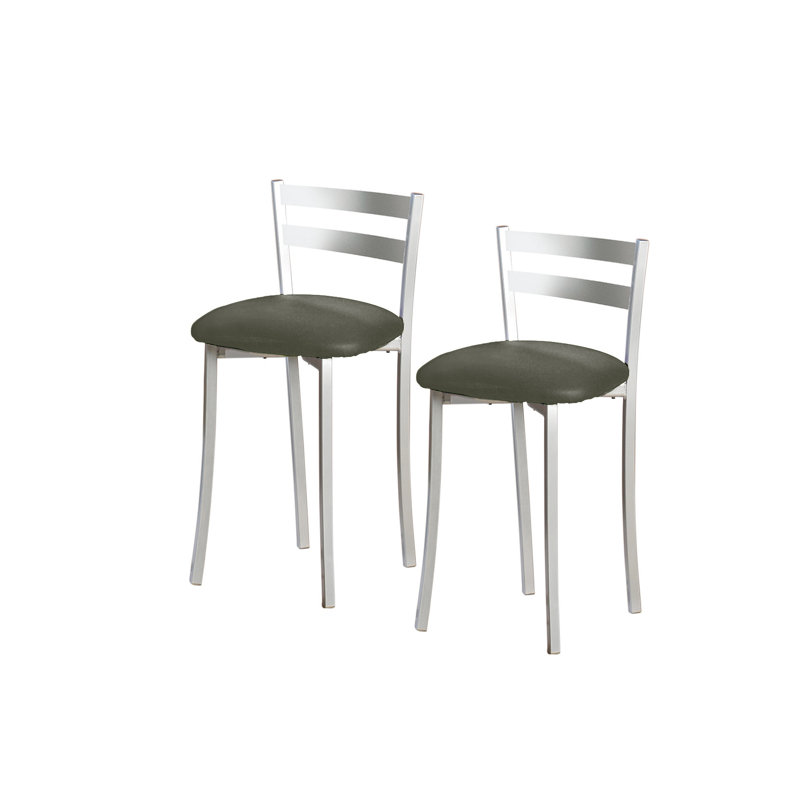 Filippina Upholstered Counter Stool with Metal Frame, Graphite