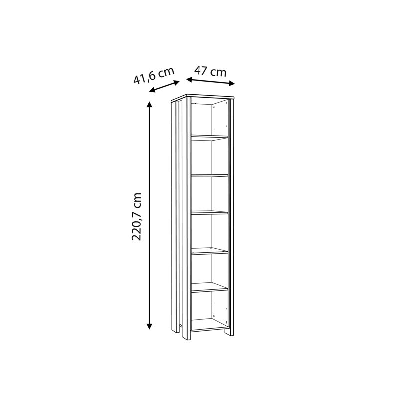 Lanham 220.7cm H Standard Bookcase, Basic, 220.7 cm H x 47 cm W x 41.6 cm D