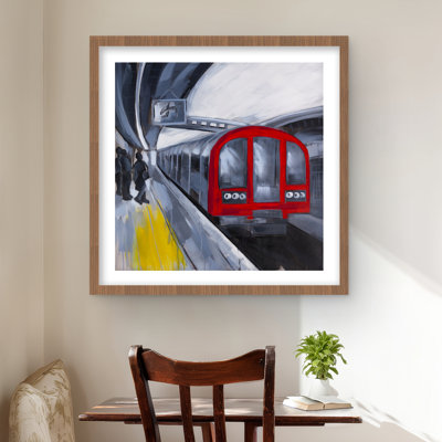 People Waiting Metro - Yellow Transportation Framed Print