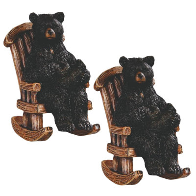 "Ensemble de 2 pièces" ICE ARMOUR 5 "H Bear sur la chaise berçante, statue, sculpture, ornement, décoration de la maison / chambre, et des idées de cadeaux parfaits pour la pendaison de crémaillère, les fêtes et les anniversaires