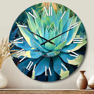 Horloge murale Green Succulents Majestic Agave II