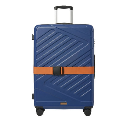 Hard Shell Suitcase, Cabin Travel Luggage, Expandable Trolley with TSA Lock, Spinner Wheels, Black