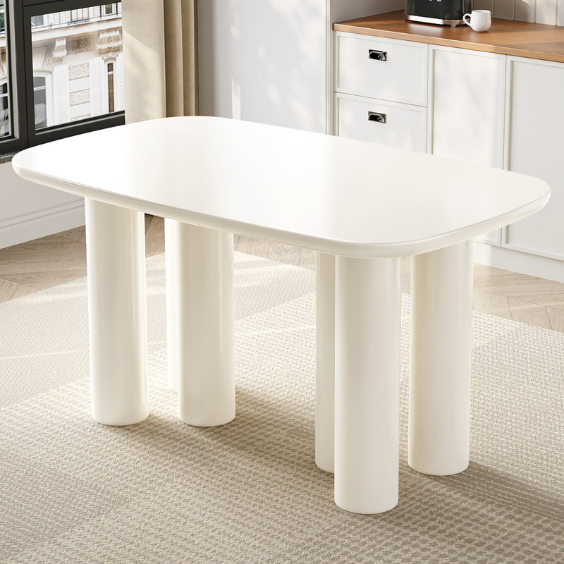 Nikkita Dining Table, White, 29.52"H x 55.11"L x 33.46"W
