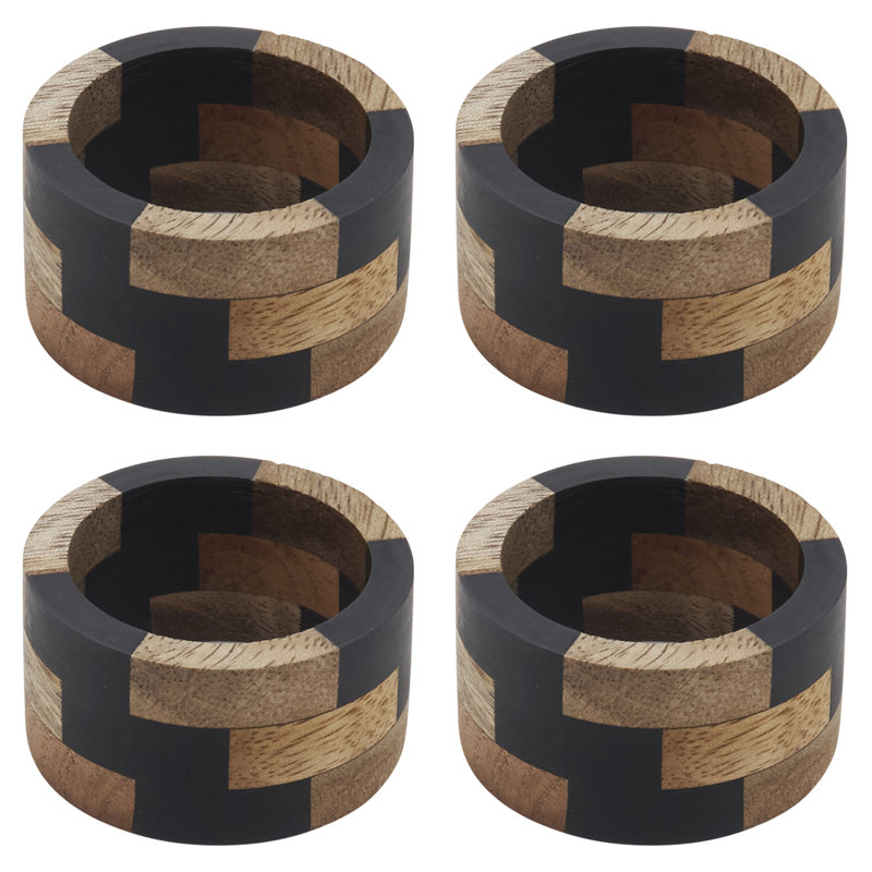 Wooden Napkin Ring, Black
